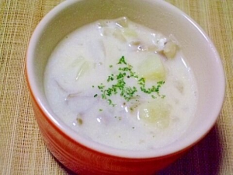 たっぷりキノコの豆乳スープ